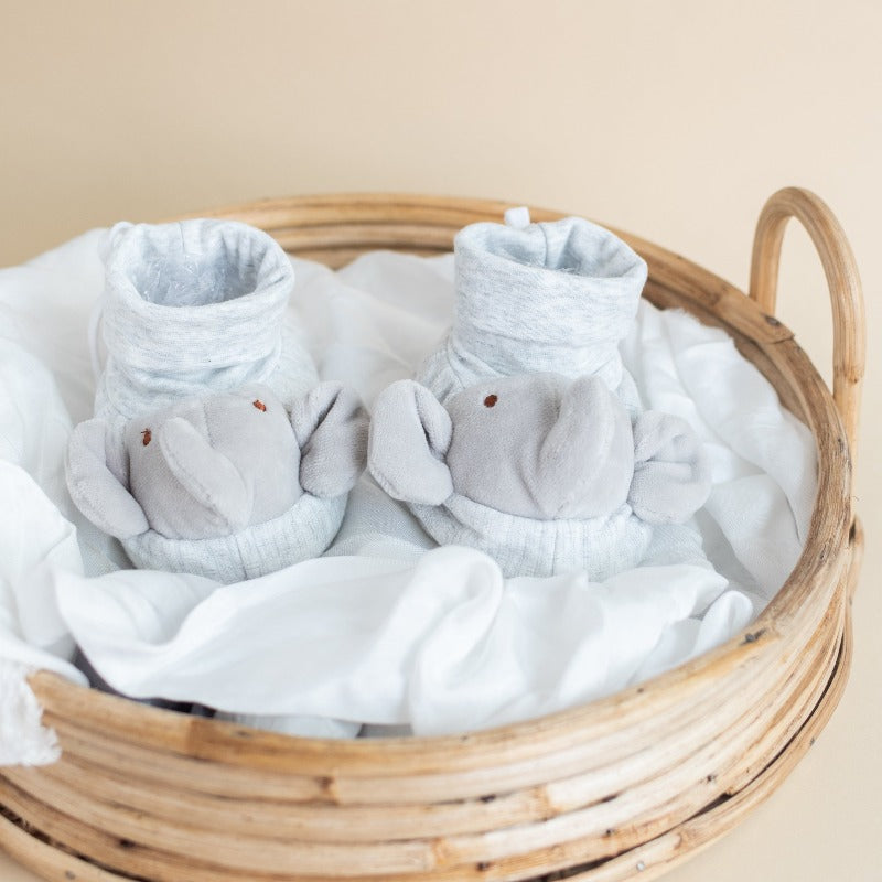 Cute Elephant - Baby Socks - Grey