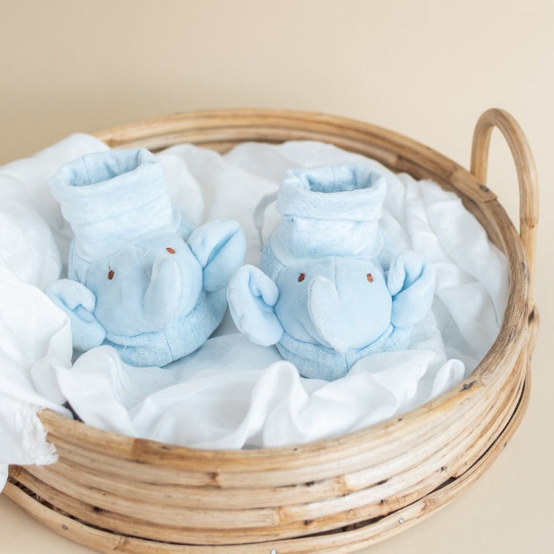 Cute Elephant - Baby Socks - Blue Baby Shoes June Trading   