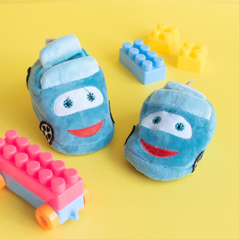 Cute Car - Baby Socks - Teal Baby Shoes June Trading   