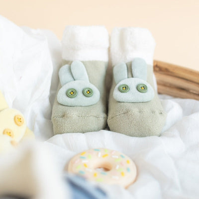 Bunny - Baby Socks - Green Baby Socks June Trading   