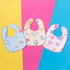 Printed Baby Bib - Multicolor - Set of 3 (Assorted) Bibs June Trading   