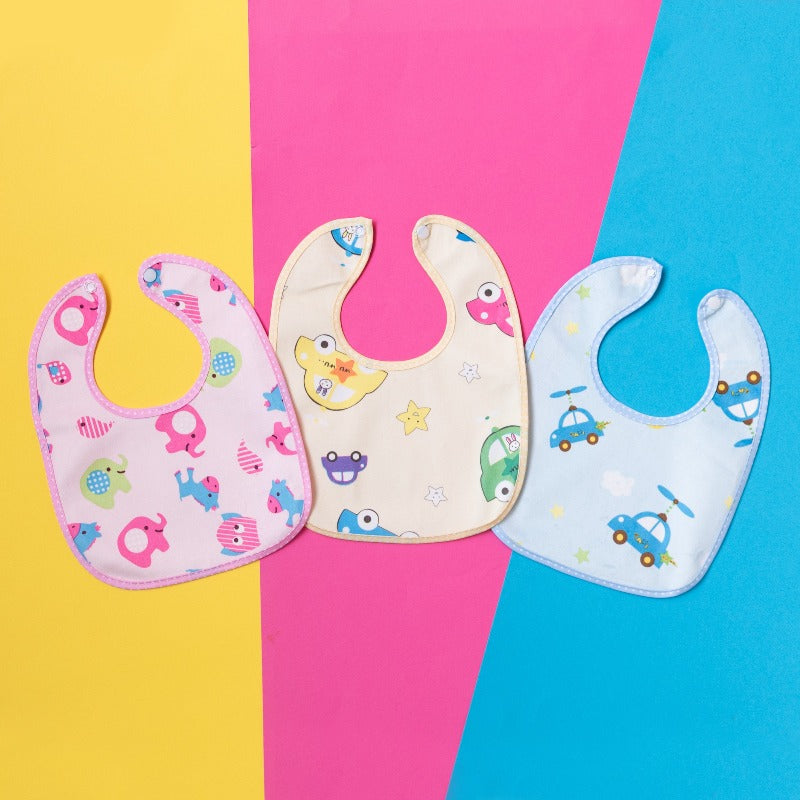 Printed Baby Bib - Multicolor - Set of 3 (Assorted) Bibs June Trading   