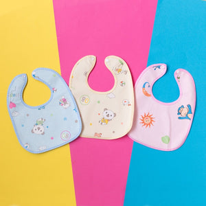 Printed Baby Bib - Multicolor - Set of 3 (Assorted) Bibs June Trading   