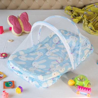 Portable Rabbit Printed Baby Bed Baby Beds June Trading Baby Blue  