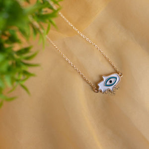 Tranquil White Evil Eye Pendant - Necklace Necklace June Trading   