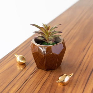 Brown Quirky Geometric Planter Planters June Trading   