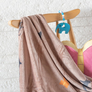 Brown Reindeer Baby Blanket Baby Blanket June Trading   