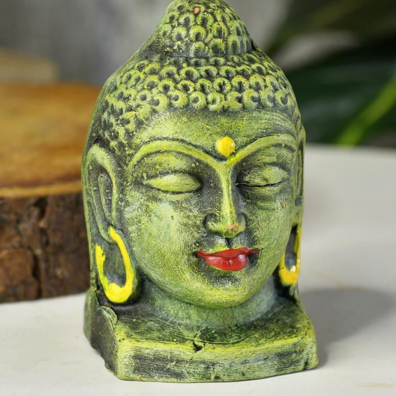 Sowpeace Premium Terracotta Meditating Buddha Head Tabletop