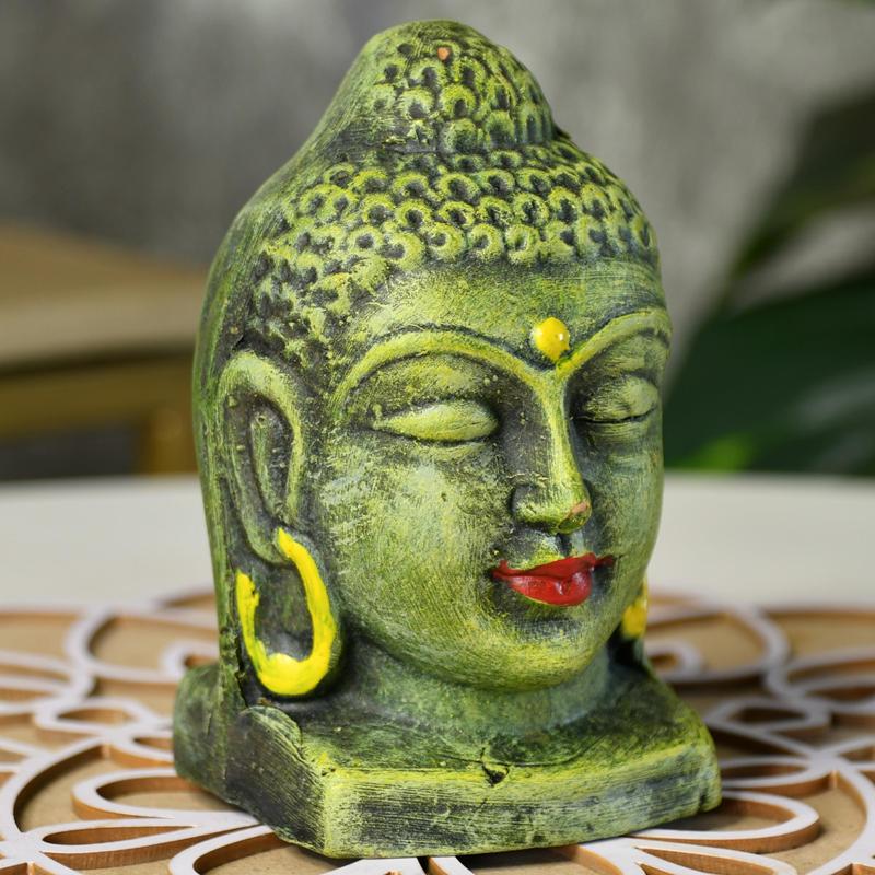 Sowpeace Premium Terracotta Meditating Buddha Head Tabletop