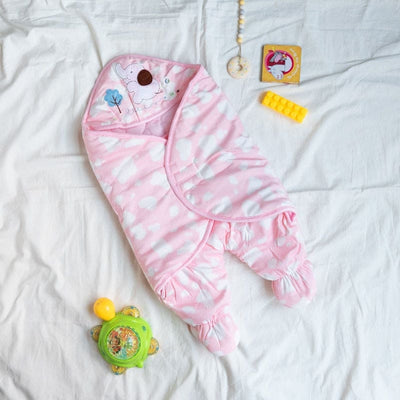 Cloud Printed & Hooded Baby Swaddle Baby Swaddle June Trading Rose Pink  