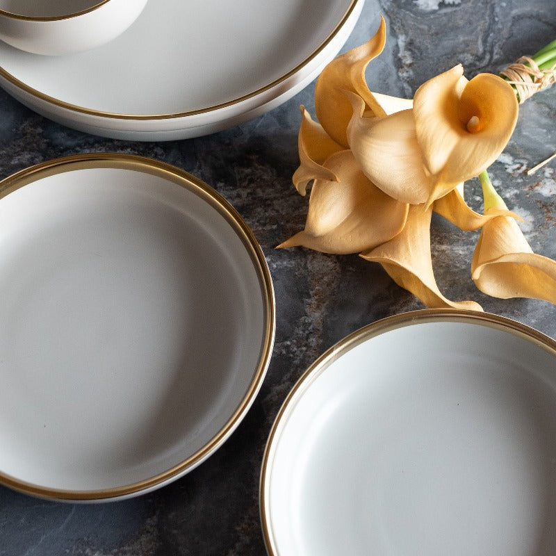 Matte Finish Gold Rimmed Starter Plate Starter Plates June Trading   