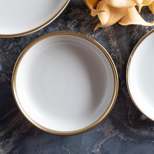 Matte Finish Gold Rimmed Starter Plate Starter Plates June Trading Slate Grey  