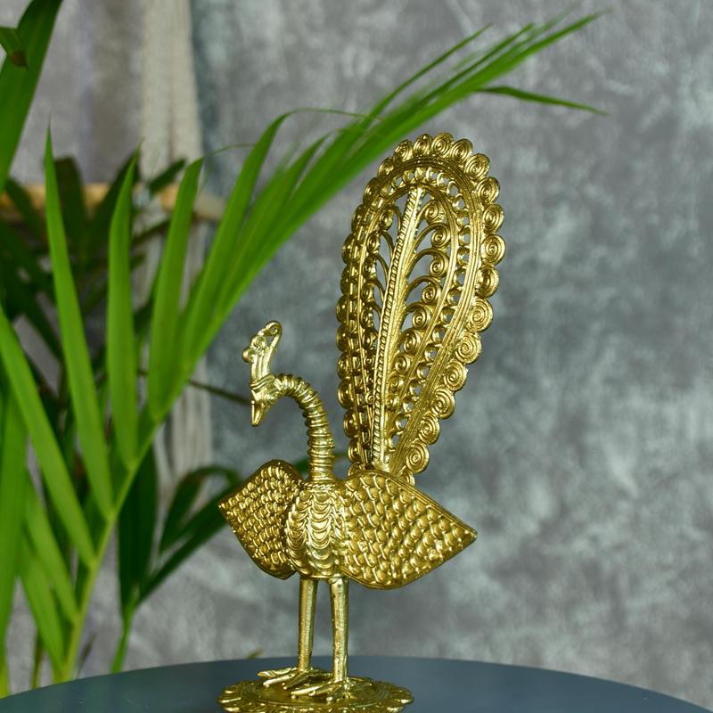 Handcrafted Peacock Using Dokra Metal Art