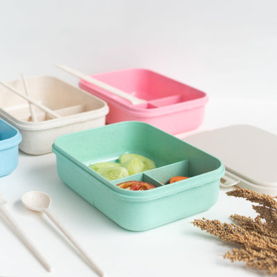 Wheat Straw Tiffin/Lunch Box Lunch Boxes June Trading Mint Green  