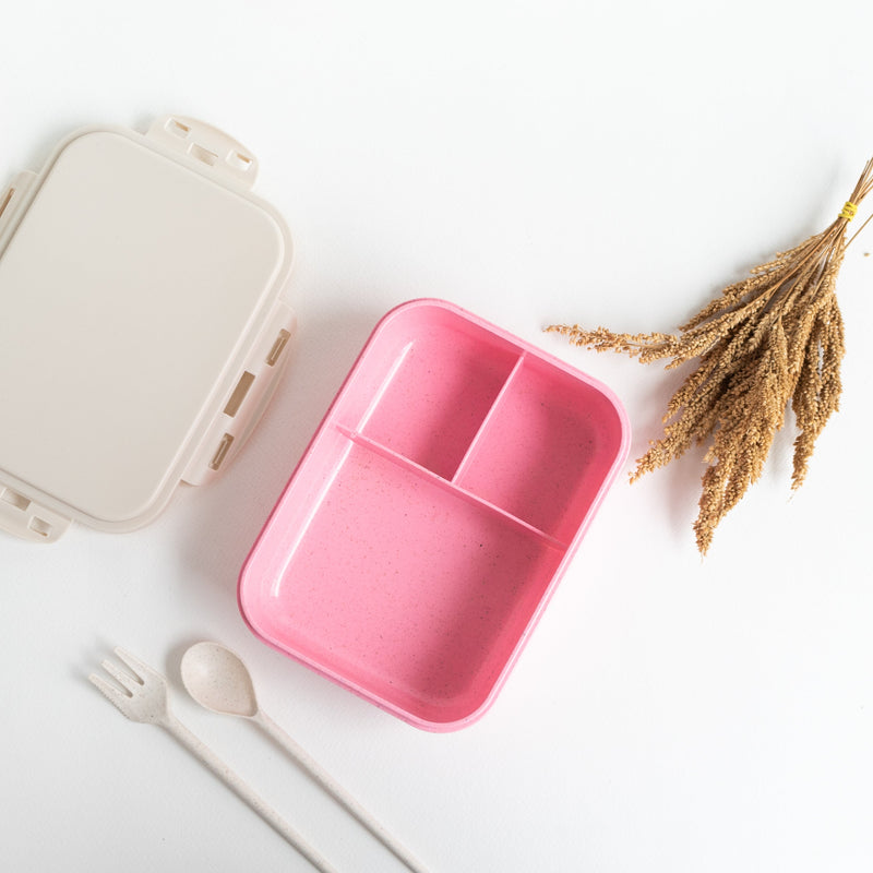 Wheat Straw Lunch Box/Tiffin Lunch Boxes The June Shop Flamingo Pink  