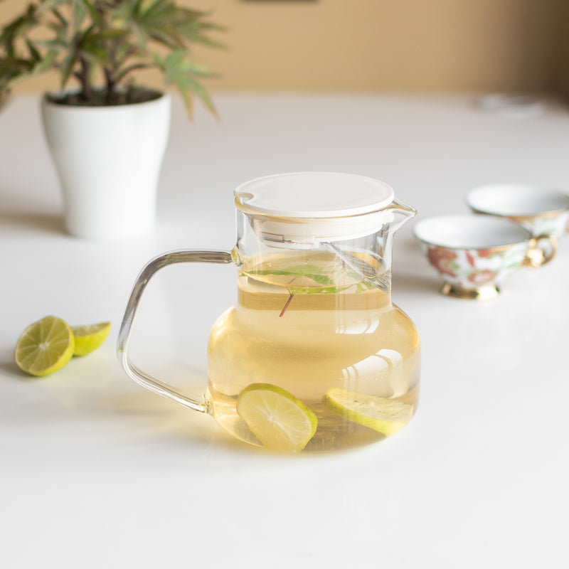 Glass Teapot With Strainer Glasses & Jug Set June Trading   
