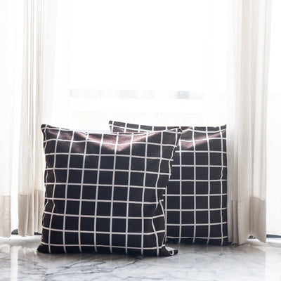 Black and White Checks Print Cushion Covers (Set of 2) Cushion Cover June Trading   
