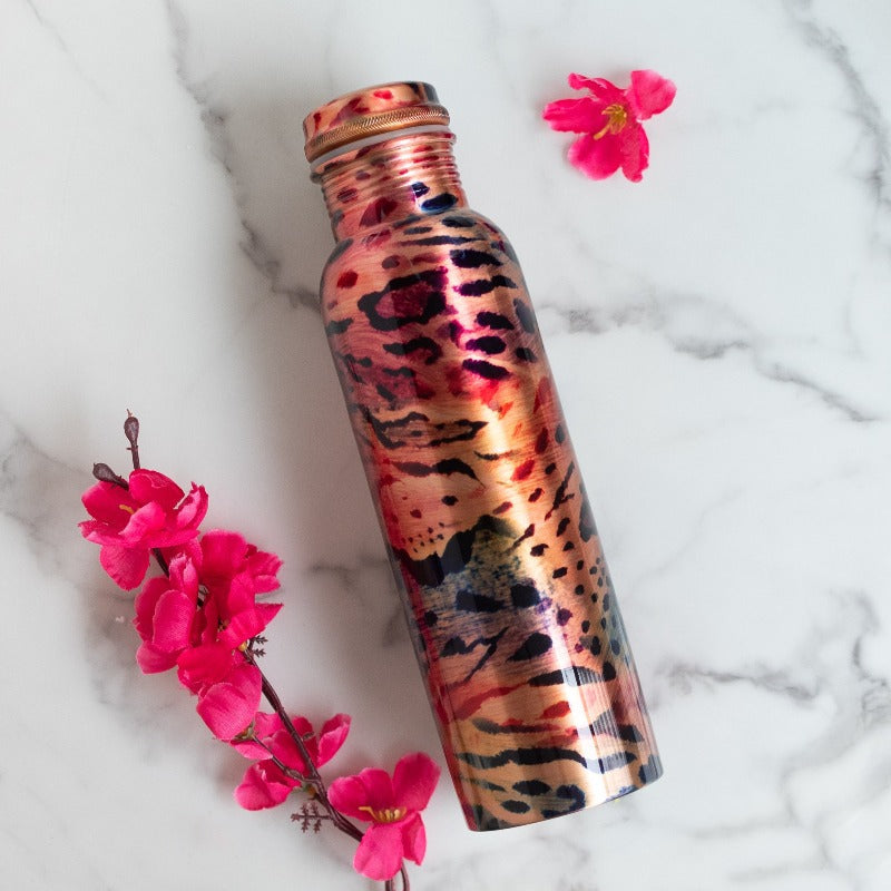Leopard Printed Copper Bottle Bottles June Trading   