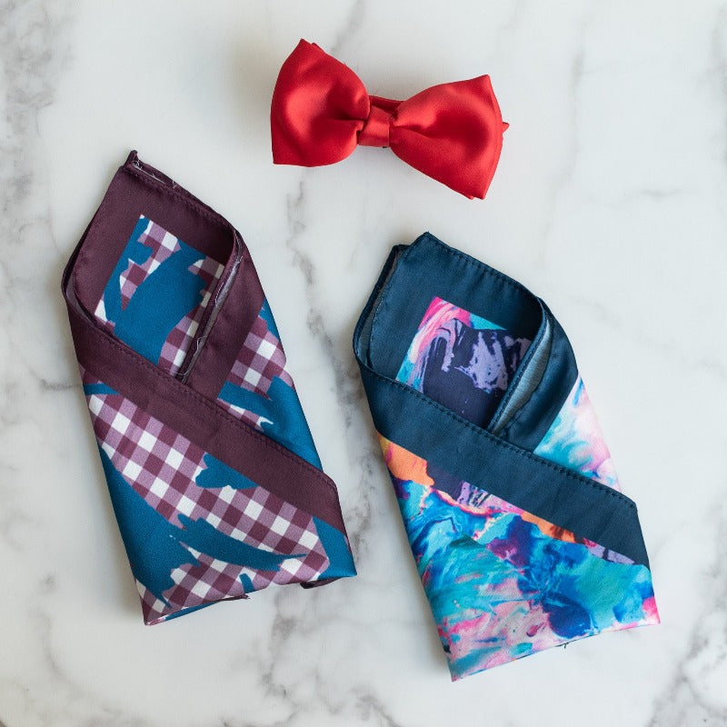 Abstract Print - Pocket Squares (Set of 2)