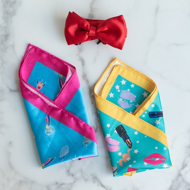 Lips and Rocket Print - Pocket Squares (Set of 2)