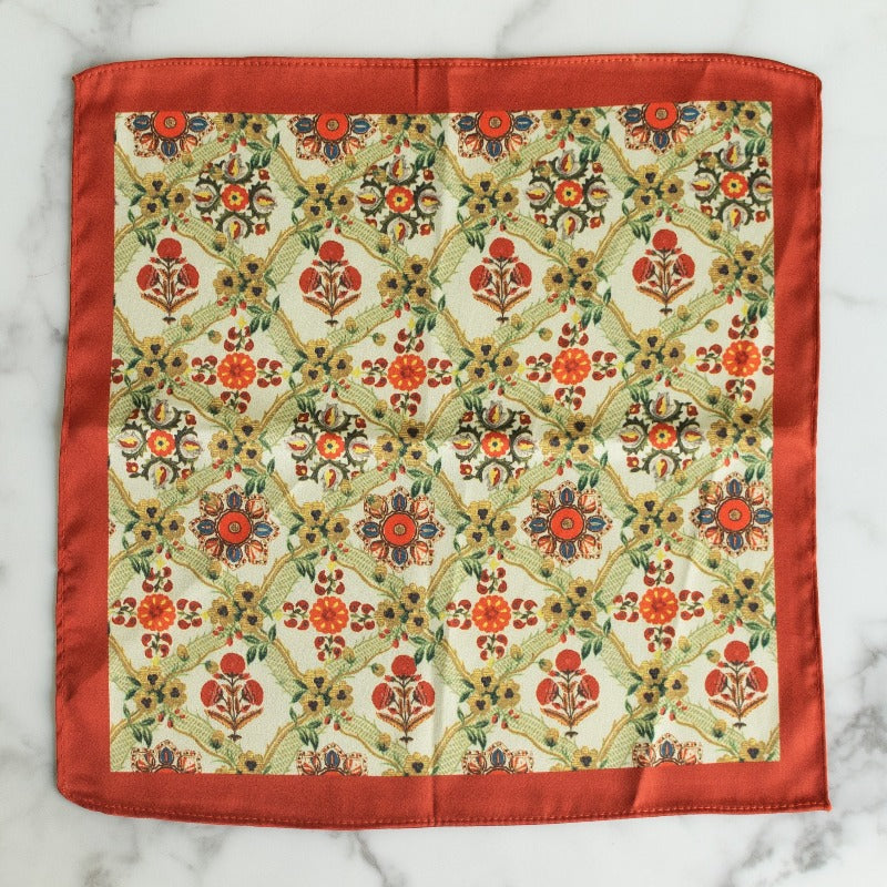 Circular and Floral Print - Pocket Squares (Set of 2) Pocket Squares June Trading   