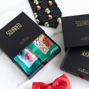 Vintage Car and Mandala Print - Pocket Squares (Set of 2) Pocket Squares June Trading   