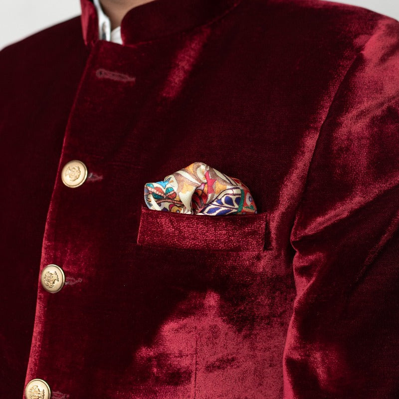 Vintage Car and Mandala Print - Pocket Squares (Set of 2) Pocket Squares June Trading   