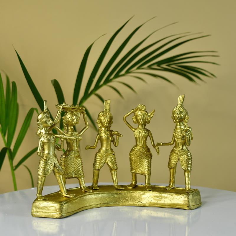 Exquisite Brass Dhokra Art Farmers Set: Premium Decor