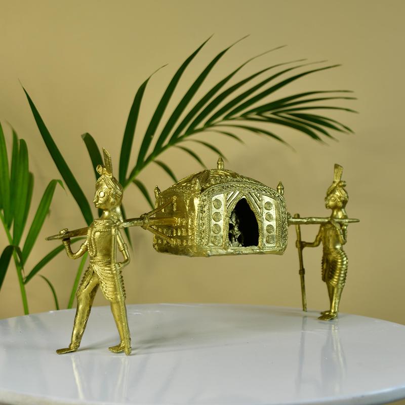 Brass Dhokra Art Wedding Palki: Elite Décor