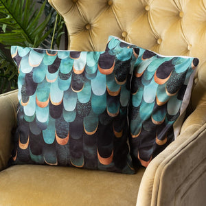 Sea Green Print Cushion Covers (Set of 2) Cushion Cover June Trading   