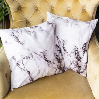 Monochrome Marble Print Cushion Covers (Set of 2) Cushion Cover June Trading   