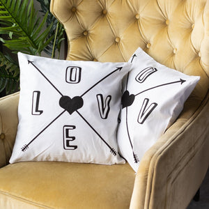 Arrow Heart Print Cushion Covers (Set of 2) Cushion Cover June Trading   