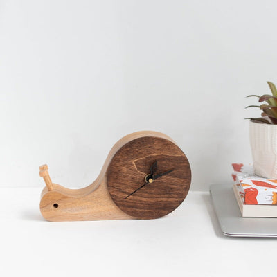 Wooden Snail Table Clock Table Clocks June Trading   