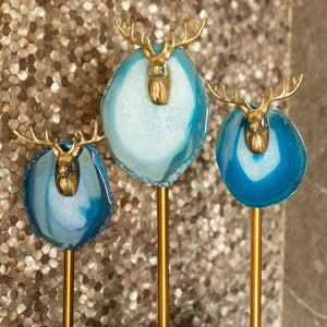 Gold Emerging Reindeer Statue Trio Set Artifacts June Trading   