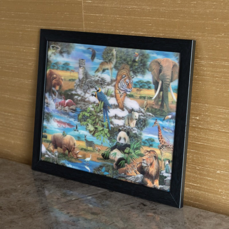 Animals in Jungle - 3D Photo Frame Photo Frames June Trading   