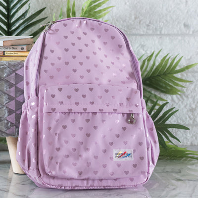 Heart Print Laptop Backpack Backpacks June Trading Lavish Purple  