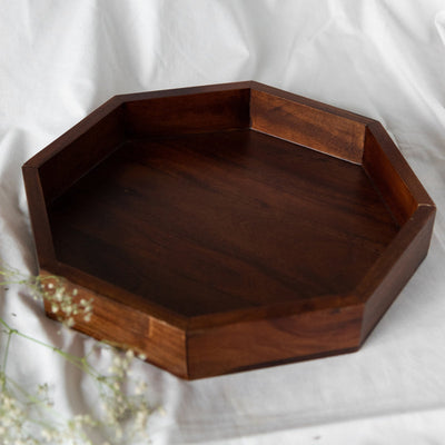 Wooden Octagonal Serving Tray Serving Tray June Trading   