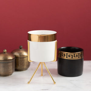 Gold Border Ceramic Vase Vases June Trading   