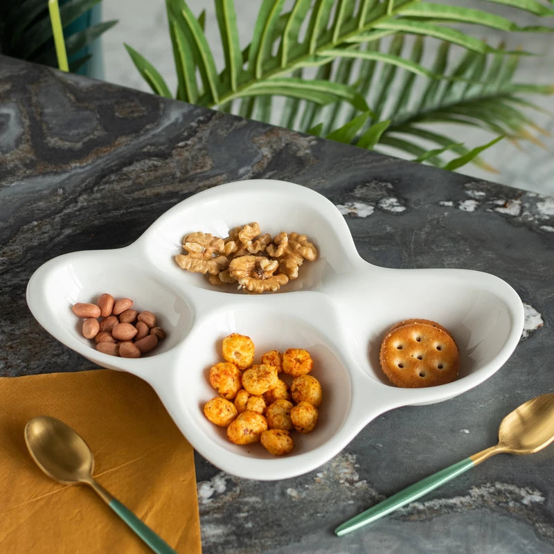 4 Part Snack Dish Serving Plates The June Shop   