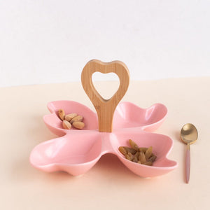 Butterfly Bowl Set With Handle Serving Plates June Trading Carntion Pink  