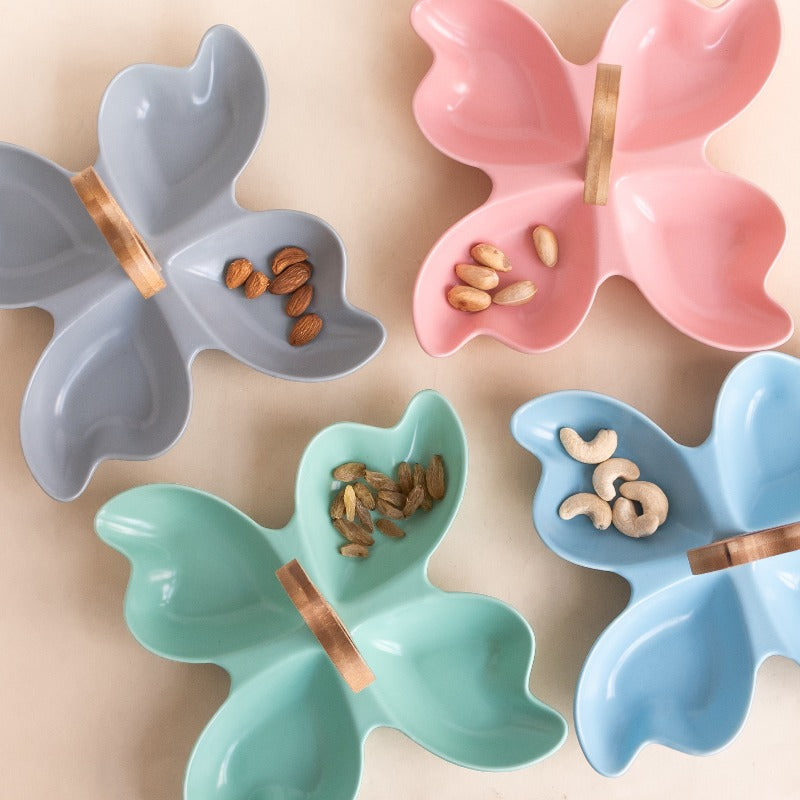 Butterfly Bowl Set With Handle Serving Plates June Trading   