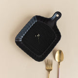 Crinkle Grill Baking Tray with Handle Serving Plates June Trading Ink Black  