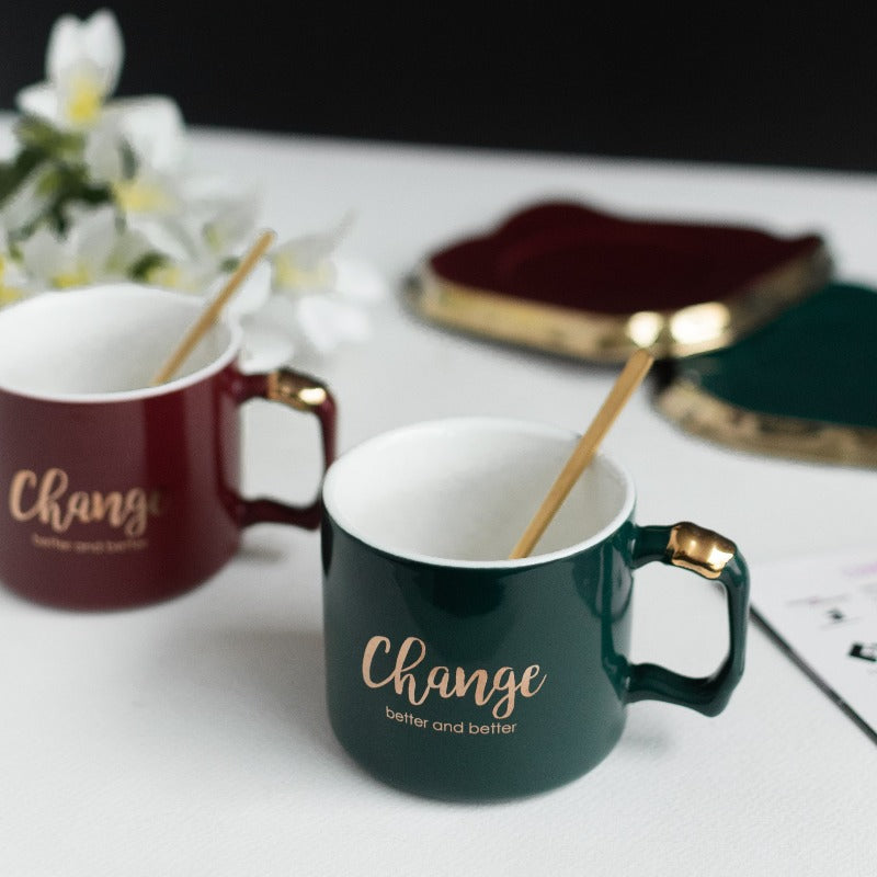 Elegant Gold Rimmed Coffee Cup Saucer Set Coffee Mugs June Trading   