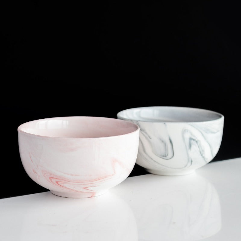 Marble Effect Ceramic Bowl Bowls June Trading   