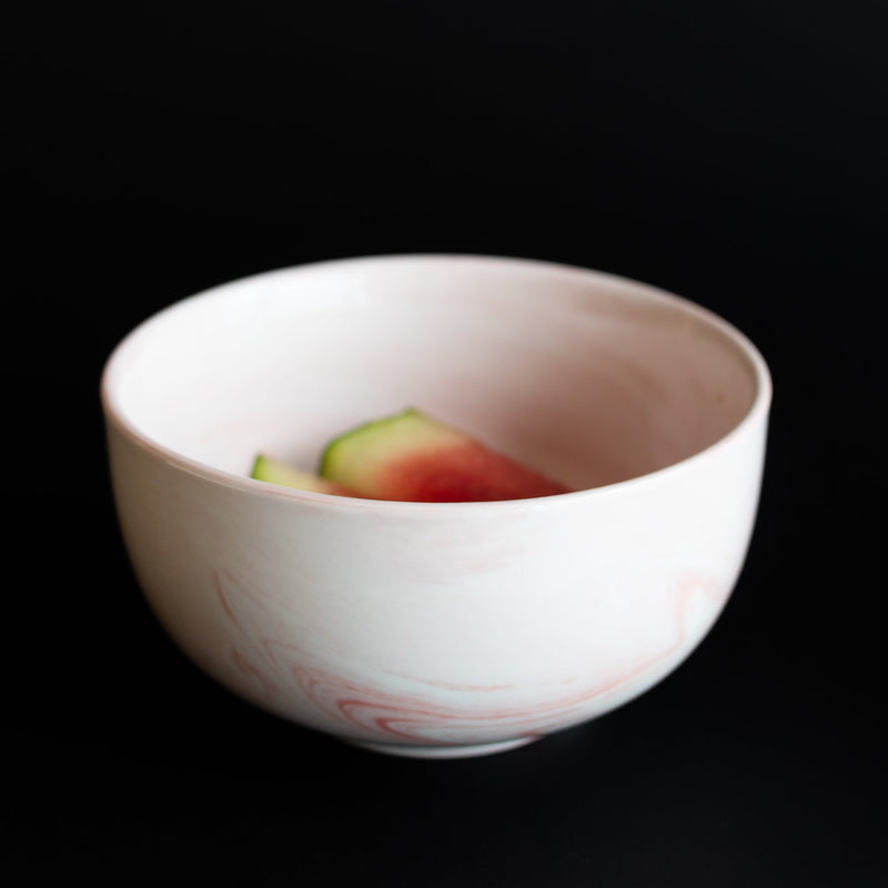Marble Effect Ceramic Bowl Bowls June Trading Rose Pink  