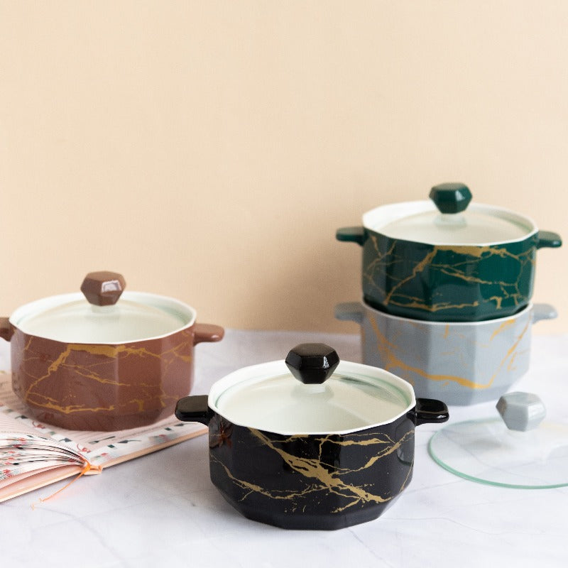 Splash Of Gold Ceramic Casserole With Lid Casserole June Trading   