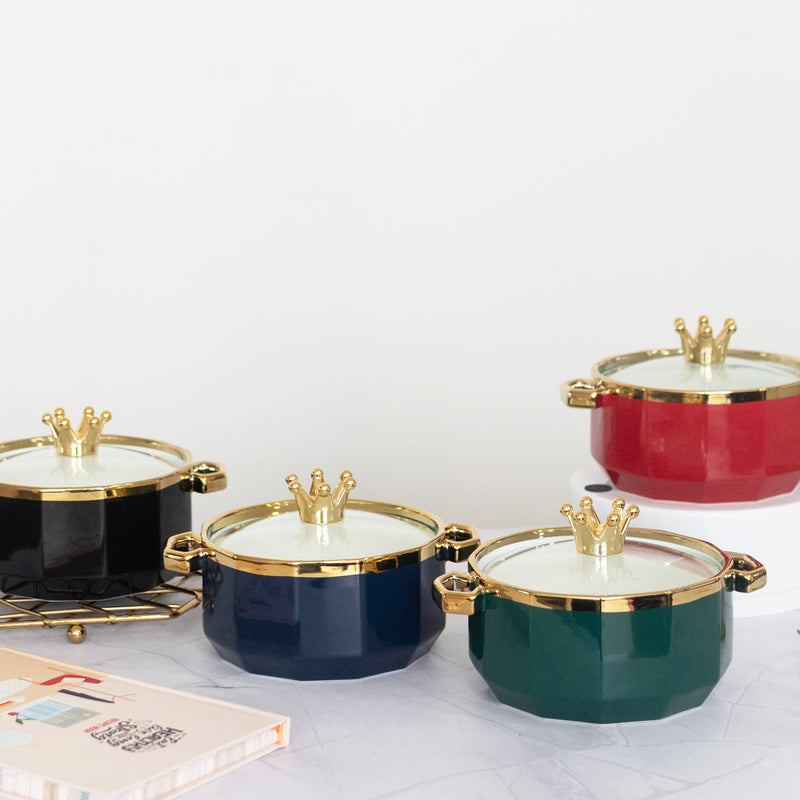 Crown Cap Ceramic Casserole with Lid Casserole June Trading   