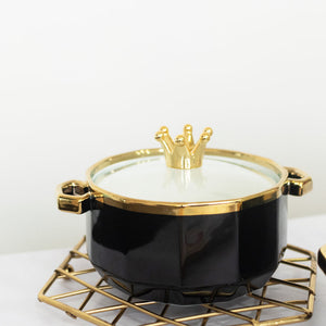 Crown Cap Ceramic Casserole with Lid Casserole June Trading   