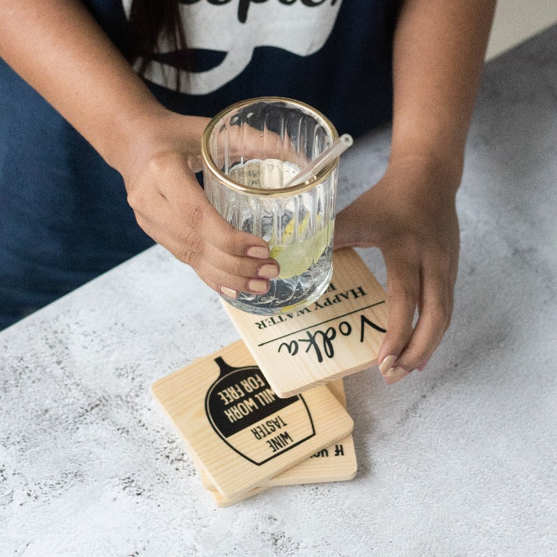 Wooden Coasters (Set Of 4) Coasters June Trading   