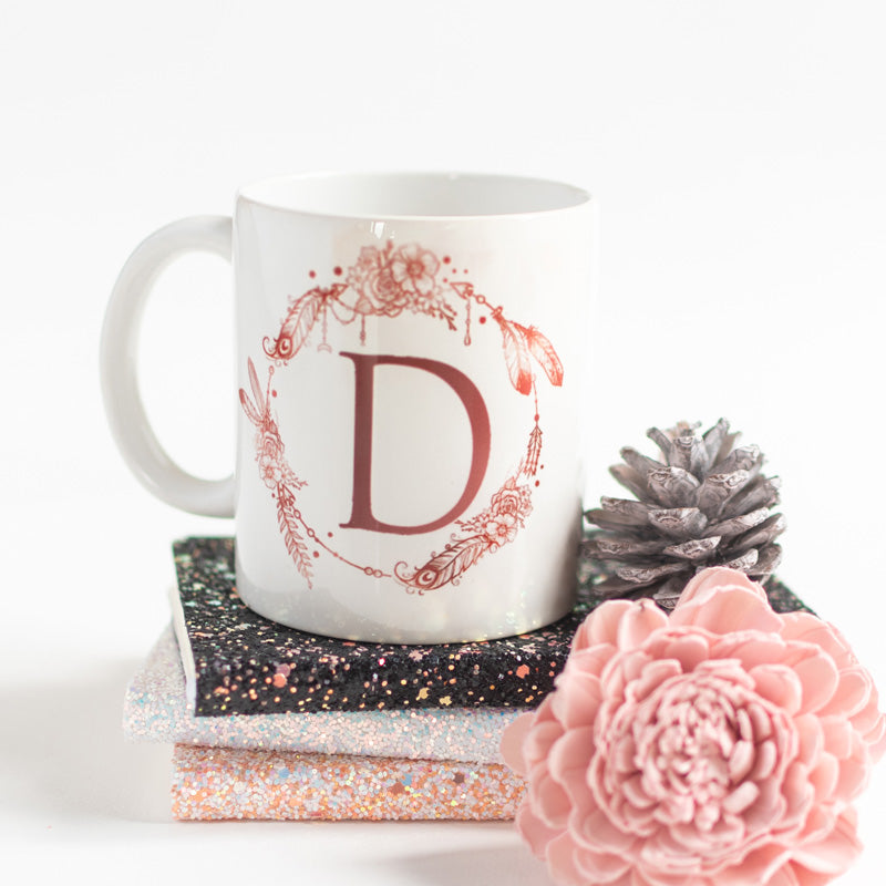 Dream catcher Print Ceramic Cup Initials Coffee Mugs June Trading D  